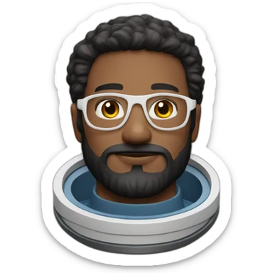 astronaut black-beard caucasian-man white-glasses sticker