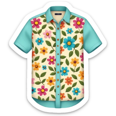 flowered hipster shirt sticker
