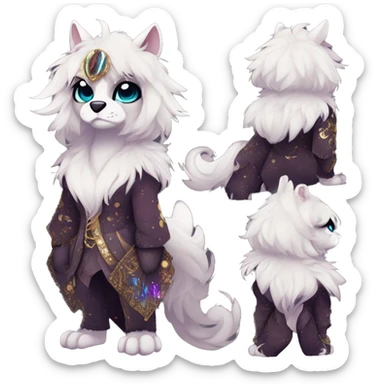 Cool cute Kawaii edgy fantasy animal sparkle fursona Fionbri by griffsnuff & LiLaiRa & Falvie full body sticker
