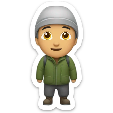 Kyrgyz man staying one a mountain sticker