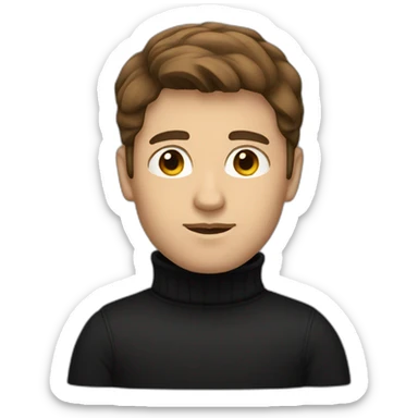 male brown haired designer with black turtleneck sticker
