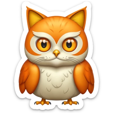 Hazme un gato con cuerpo de búho sticker