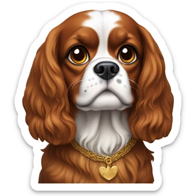 The dog is a King Charles spaniel.  sticker