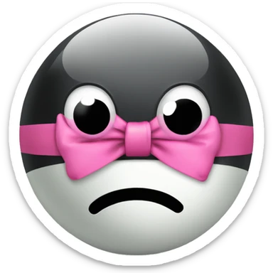 cute eight ball with a pink bow sticker