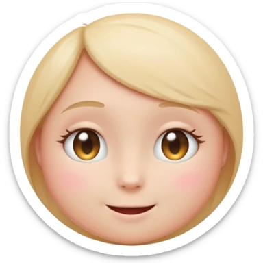 “Pastel round emoji with shy sparkling eyes, gentle blush, trembling smile, hidden heart, soft glow—expressing quiet love, vulnerability, and tender emotions no hair sticker