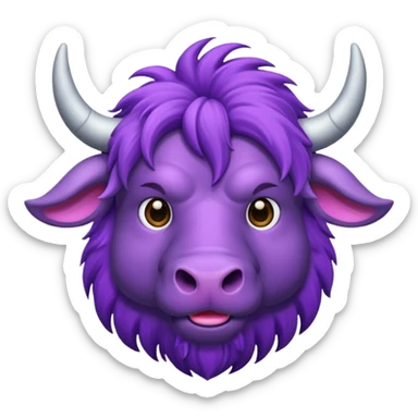 a purple yak Head sticker
