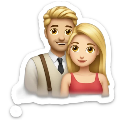 Pareja enamorados rubia y moreno sticker