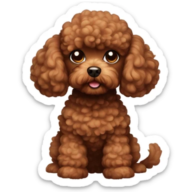Brown toy poodle sticker