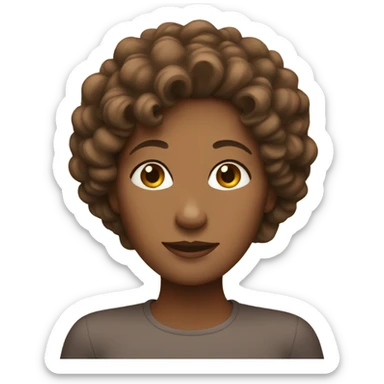 Brown curly hair mom sticker