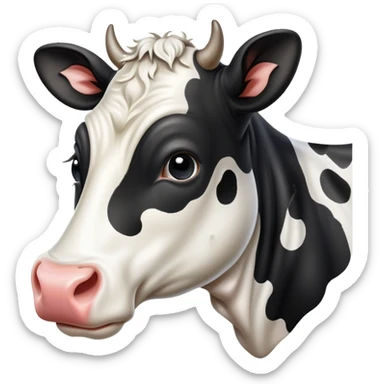 happy spotted dairy cow sticker