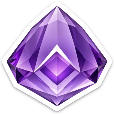 A purple amethyst crystal with shimmering facets.

































































 sticker
