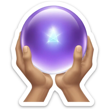 Crystal ball with hands  sticker