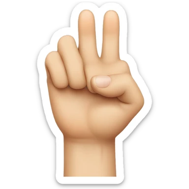 hand holding up thumb, pointer finger and Middle finger sticker