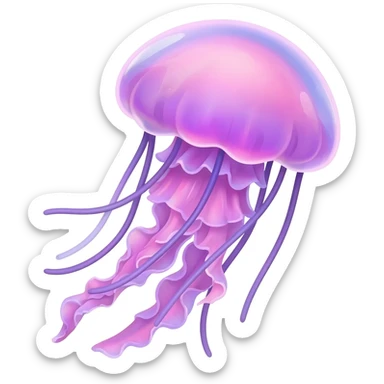 Detailed pink and purple jellyfish sticker
