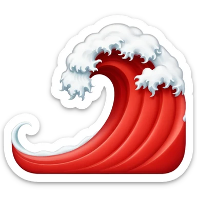 Red wave sticker