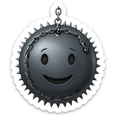 iPhone text message emoji size ball, and chain with spikes sticker