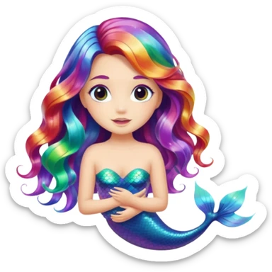 Iridescent mermaid hair sticker