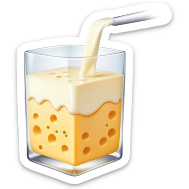 glass of milk and cheese sticker