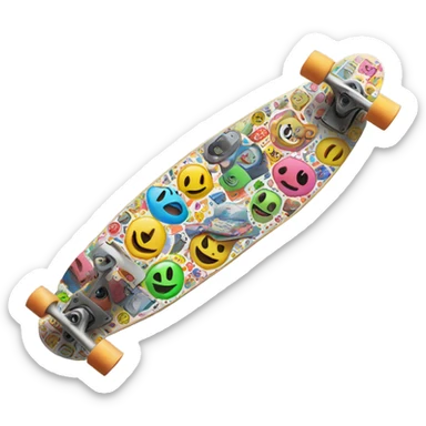 skateboard with stickers sticker
