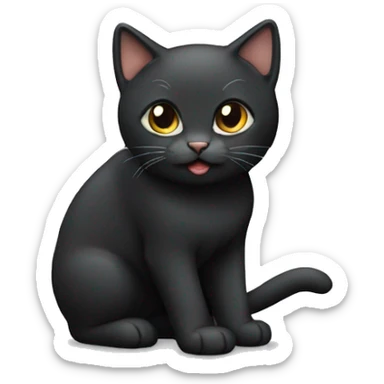 Faz uma emoji de um gato preto sticker