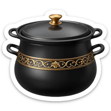 Black cooking pot decorative sticker