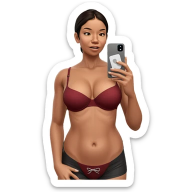 selfie of girl in bra sticker