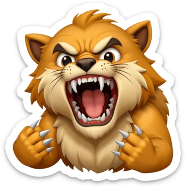 brutal fight between two animal sticker