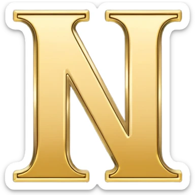 letter N in black and gold sticker