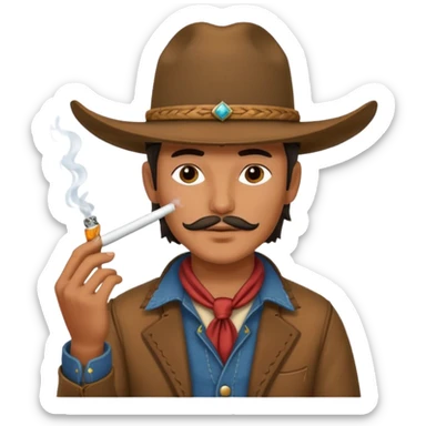 Vaquero fumando sticker