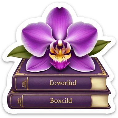 Dark academia 3 books with orchid sticker