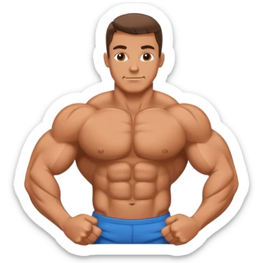 bodybuilder sixpack exercise sticker
