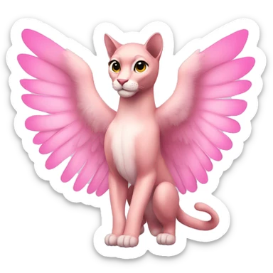 Pink pretty puma with wings  sticker