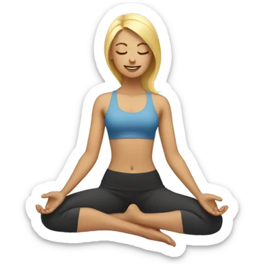 Blonde lady doing yoga sticker