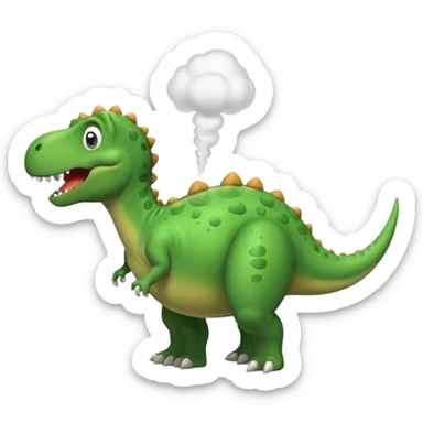 Dinosaur farting from his butt sticker