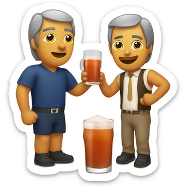 dos micheladas haciendo un brindis sticker