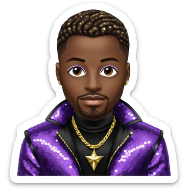 Dalvin Mr. Dalvin DeGrate from Jodeci/K-Ci & JoJo with dark brown, black sequin outfit sticker