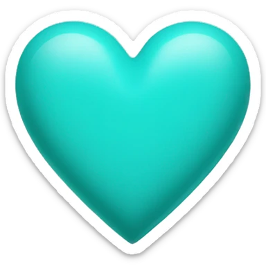 turquoise heart sticker