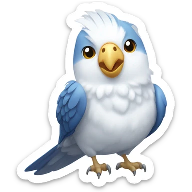 cockatiel bird blue and white sticker