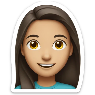 brunette girl smiling at viewer sticker