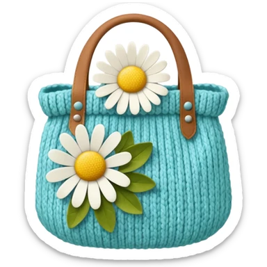 flower daisy Knitted Bag sticker