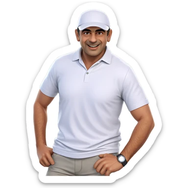 smiling male in white shirt sticker