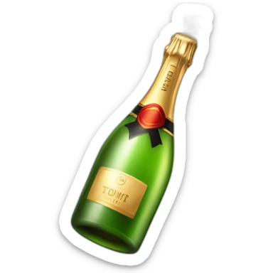 champagne bottle with popping cork dripping sticker