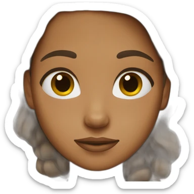 girl with brown skin tone and brown hair sticker