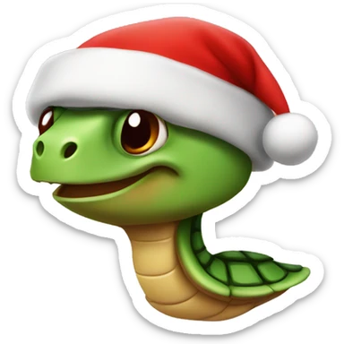 Turtel with Christmas hat sticker