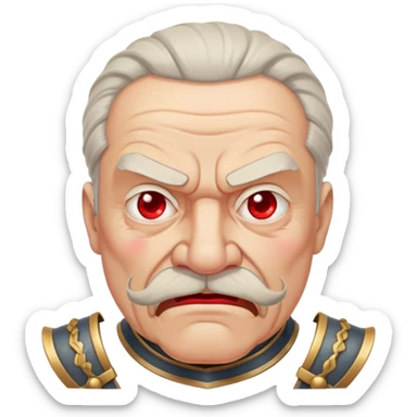 Old man with red moustache , angry face , warrior  sticker