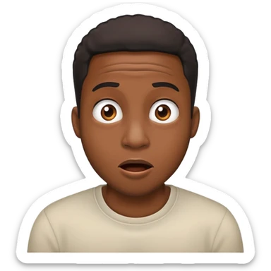 amazed black guy sticker