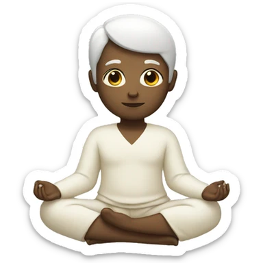 meditation white skin sticker