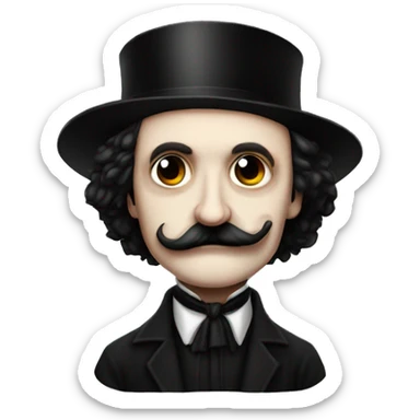 Edgar Allan Poe black metal with birthday hat sticker