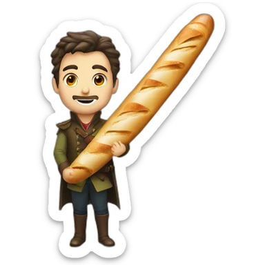 Arno-Dorian baguette de pain verre de vin sticker