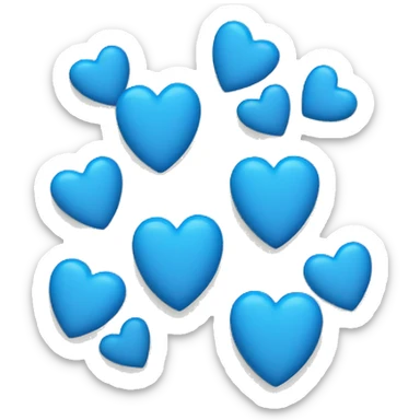 2 blue hearts  sticker
